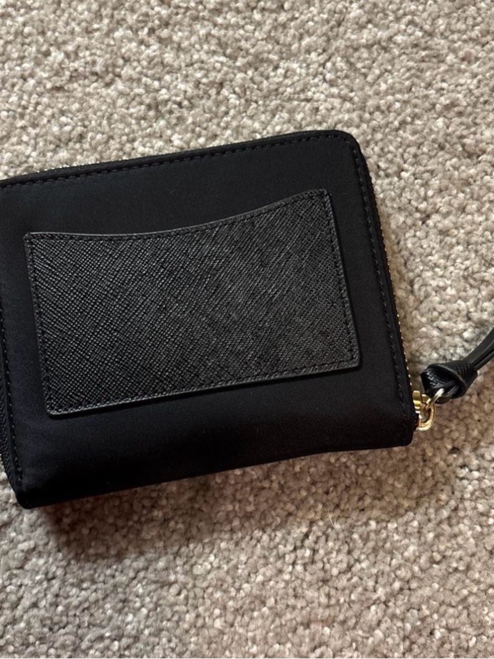 NWOT Kate Spade Black Zip-Around Compact Nylon Wallet with Gold Hardware - Picture 3 of 4